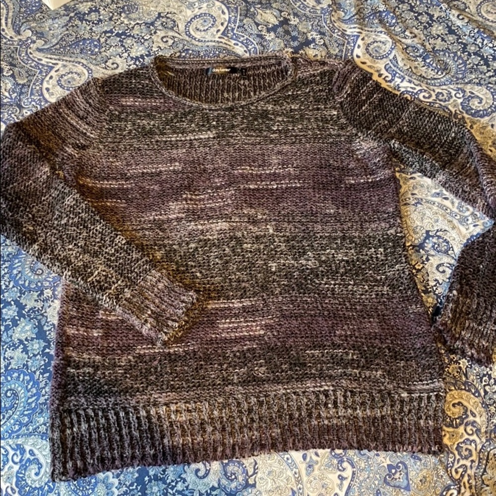 Purple Open-weave Sweater